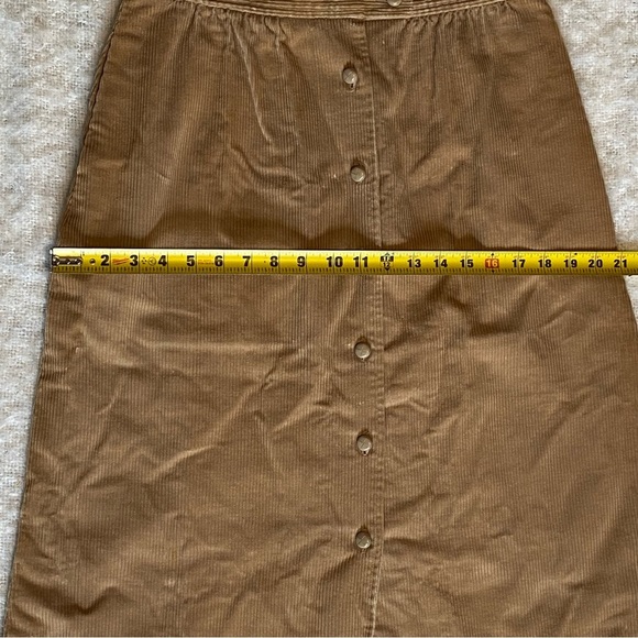 Vtg 70s Womens Long Brown Corduroy Skirt Unbranded Approx Size S/M - Picture 4 of 7